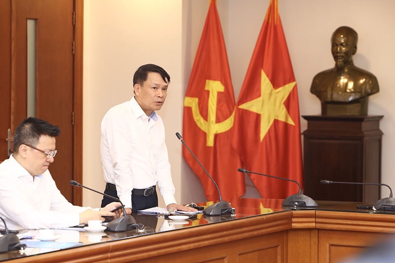 Ông Nguyễn Đức Lợi, Ủy viên Trung ương Đảng, Bí thư Đảng ủy, Tổng giám đốc TTXVN phát biểu chỉ đạo hội nghị. Ảnh: TTXVN.