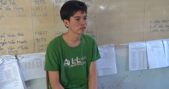 Lê Văn Phong tại Cơ quan Công an. Ảnh: Công an cung cấp.