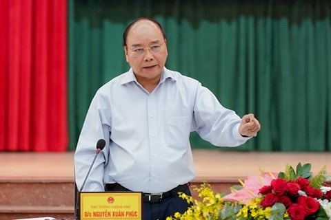 Thủ tướng Nguyễn Xuân Phúc phát biểu tại buổi làm việc với lãnh đạo chủ chốt tỉnh Đồng Nai .