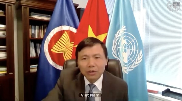Đại sứ Đặng Đình Quý phát biểu tại cuộc họp. Nguồn: LHQ