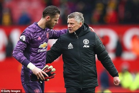 Solskjaer vẫn tin tưởng De Gea dù mắc sai lầm. Ảnh: internet.