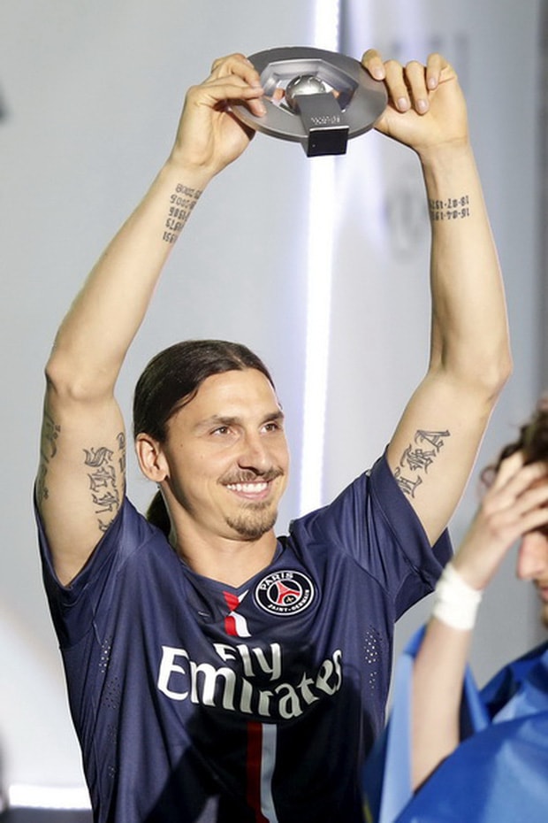 Cầu thủ Ibrahimovic 4 lần vô địch Ligue 1 cùng Paris Saint-Germain. Ảnh: internet.