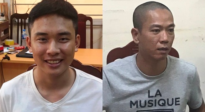 Phùng Hữu Mạnh (trái) và Hoàng Ngọc. Ảnh: Công an cung cấp.