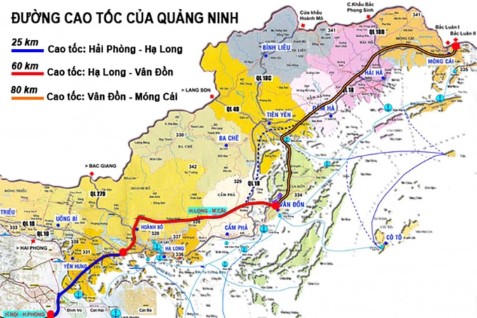 Đường cao tốc Vân Đồn - Móng Cái, sau khi hoàn thành sẽ kết nối với đường Cao tốc Hà Nội - Hải Phòng - Hạ Long - Vân Đồn, rất thuận tiện.