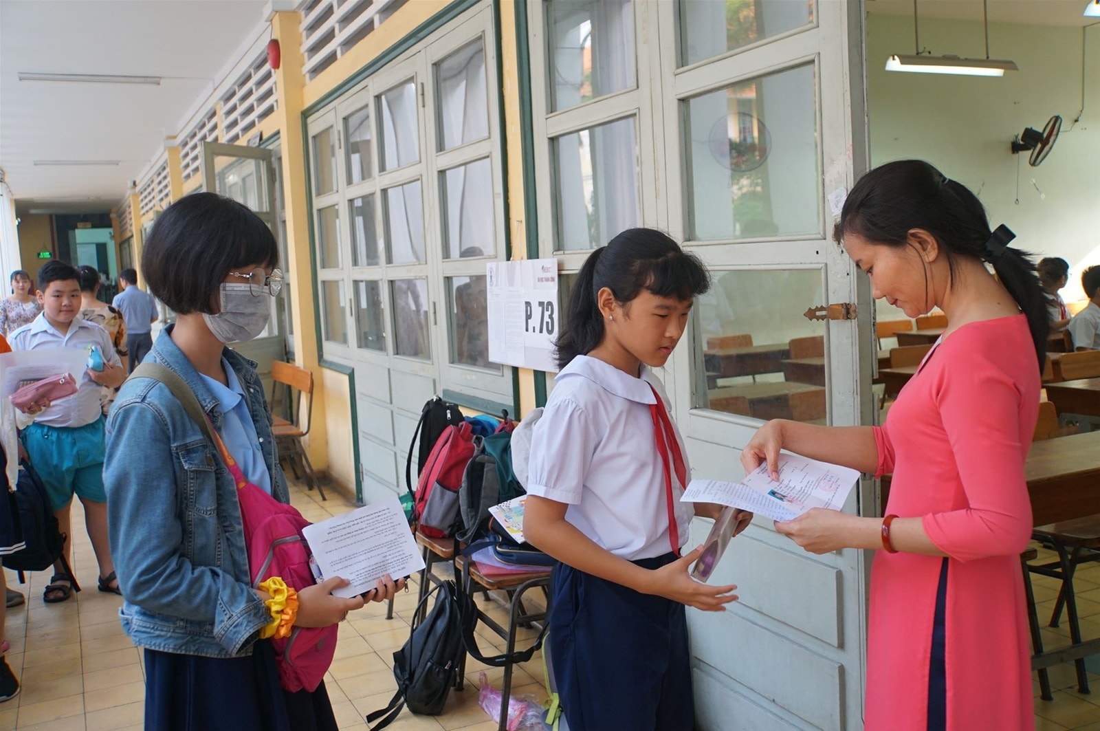 Học sinh dự khảo sát vào lớp 6 Trường THPT Chuyên Trần Đại Nghĩa năm học 2020-2021. Ảnh: internet.
