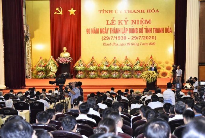 Toàn cảnh buổi Lễ kỷ niệm 90 năm ngày thành lập Đảng bộ tỉnh Thanh Hóa (29/7/1930 - 29/7/2020)