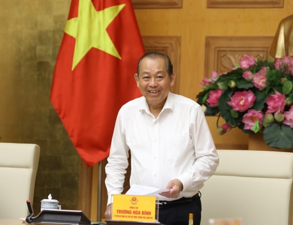 Phó Thủ tướng Thường trực Chính phủ Trương Hòa Bình, Trưởng Ban Chỉ đạo phát biểu. Ảnh: VGP
