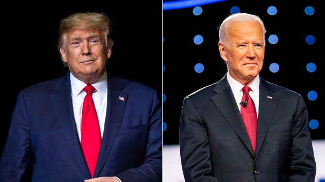 Tổng thống Mỹ Donald Trump và ứng cử viên đảng Dân chủ Joe Biden. Ảnh: USAToday