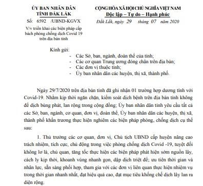 Công văn số 6592/UBND-KGVX