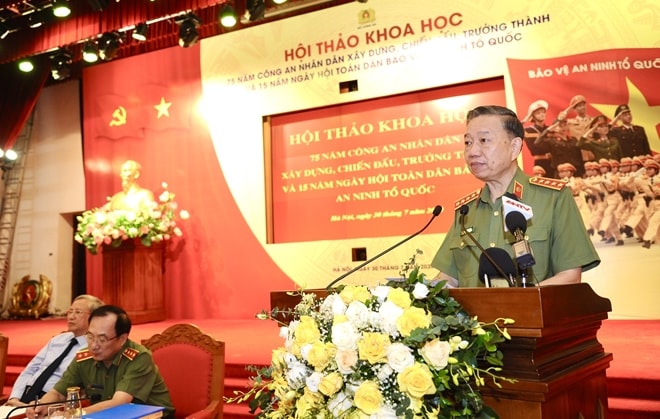 Đại tướng Tô Lâm phát biểu khai mạc hội thảo.