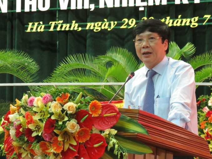 Phó Chủ tịch Thường trực Hội Nhà báo Việt Nam Hồ Quang Lợi phát biểu tại đại hội.
