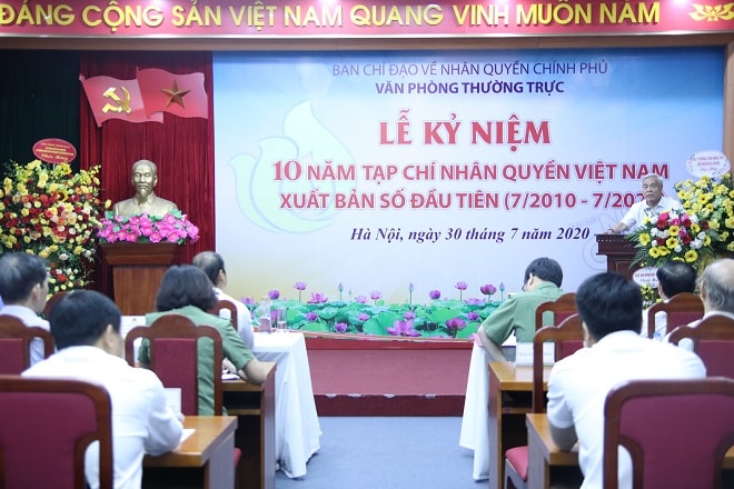 Tại Lễ kỷ niệm, đội ngũ cộng tác viên của Tạp chí cũng chia sẻ nhiều kỷ niệm và bày tỏ nhiều kỳ vọng đối với sự phát triển của Tạp chí Nhân quyền Việt Nam. Ảnh Đỗ Anh