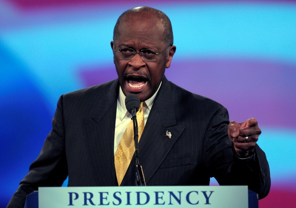 Hình ảnh cựu ứng cử viên Tổng thống Mỹ Herman Cain. Ảnh: internet.