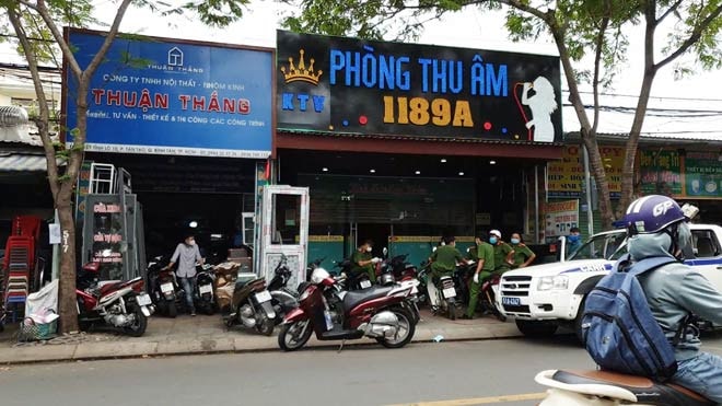 Phòng thu âm ở quận Bình Tân có người Trung Quốc nhập cảnh trái phép. Ảnh: TL.