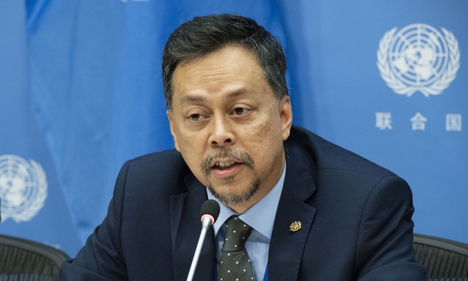 Trưởng phái đoàn thường trực Malaysia tại Liên Hợp Quốc Syed Aidid trong một cuộc họp năm 2019 - Ảnh: Bộ Ngoại giao Malaysia