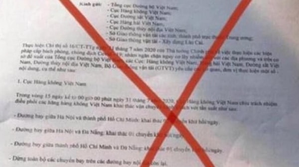 Văn bản giả mạo đang lan truyền trên mạng xã hội