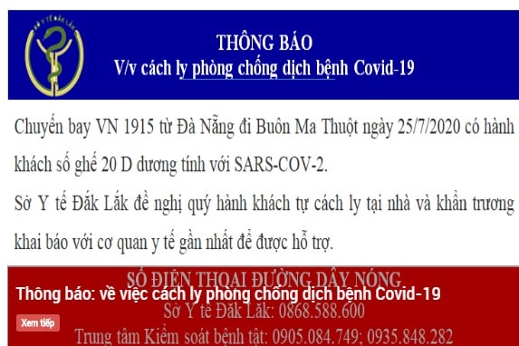 Thông báo: về việc cách ly phòng chống dịch bệnh Covid-19