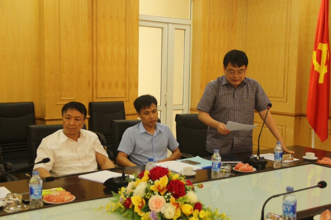 Ông Nguyễn Tiến Hiệu (đứng phát biểu), tân Trưởng ban Quản lý KKT Nghi Sơn và các KCN tỉnh Thanh Hóa