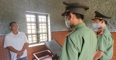 Cao Xuân Trường tại cơ quan công an. Ảnh: CA Quảng Trị