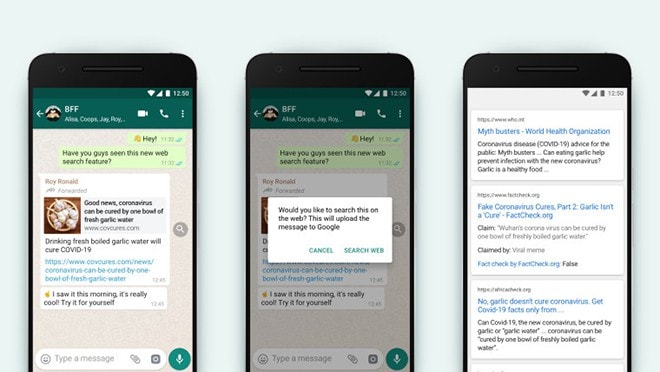 Ứng dụng WhatsApp tiếp tục thực hiện các biện pháp nhằm chống lại tin tức giả mạo. Ảnh: internet.