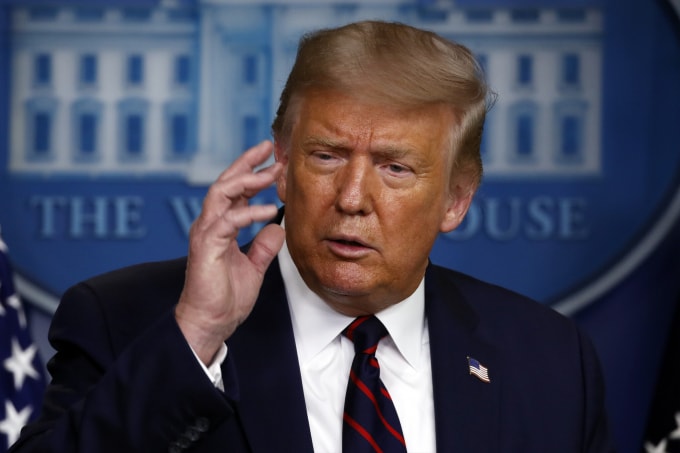 Tổng thống Donald Trump gọi vụ nổ ở Beirut là một 'vụ tấn công' - Ảnh: Reuters