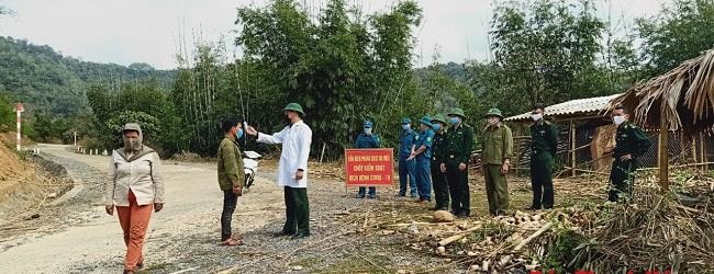 Chốt kiểm soát dịch bệnh ở biên giới Việt - Lào, giáp ranh hai tỉnh Thanh Hóa - Hủa Phăn
