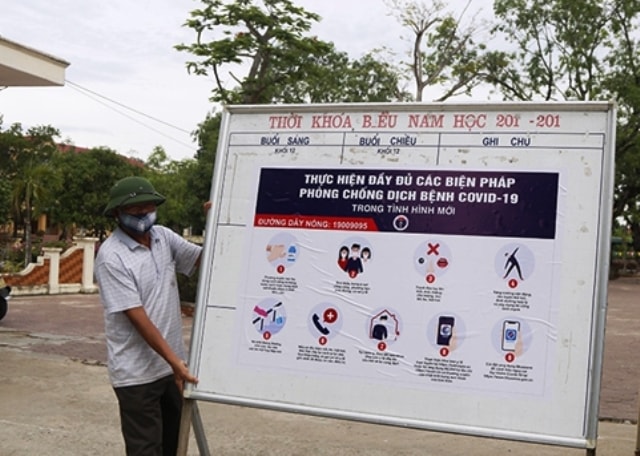 Các điểm thi đã thực hiện đầy đủ các biện pháp phòng chống dịch bệnh Covid - 19. Ảnh: internet.
