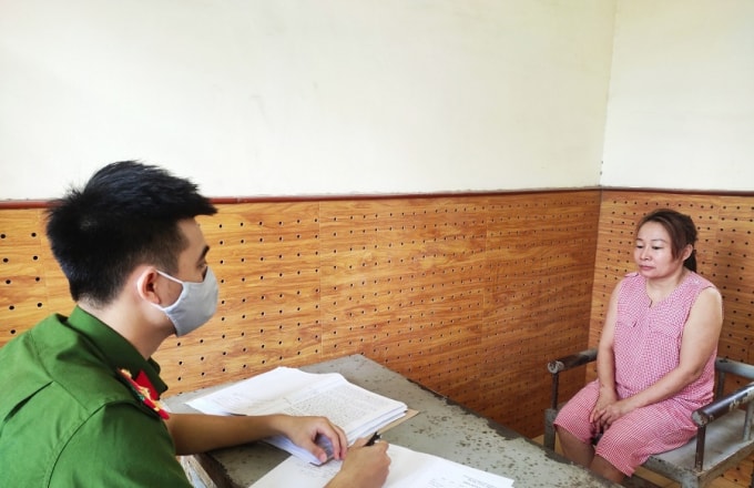 Đối tượng Nguyễn Thị Nhường tại cơ quan điều tra