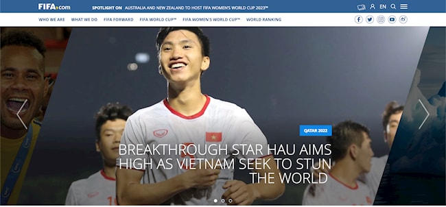 Hình ảnh Đoàn Văn Hậu trong cuộc chia sẻ với FIFA. Ảnh: internet.