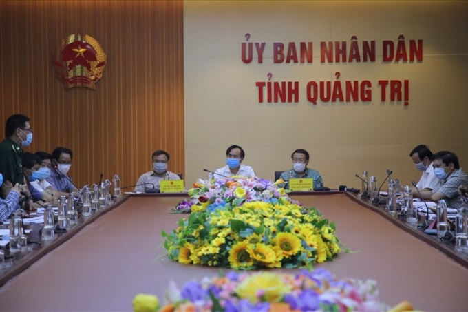 Cuộc họp của Ban chỉ đạo Phòng chống dịch COVID-19 của tỉnh Quảng Trị vào ngày 10/8. Ảnh: TL.