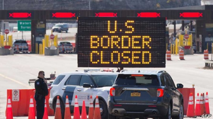 Biên giới giữa Mỹ và Canada bị đóng ngày 22/3. Ảnh: VOA