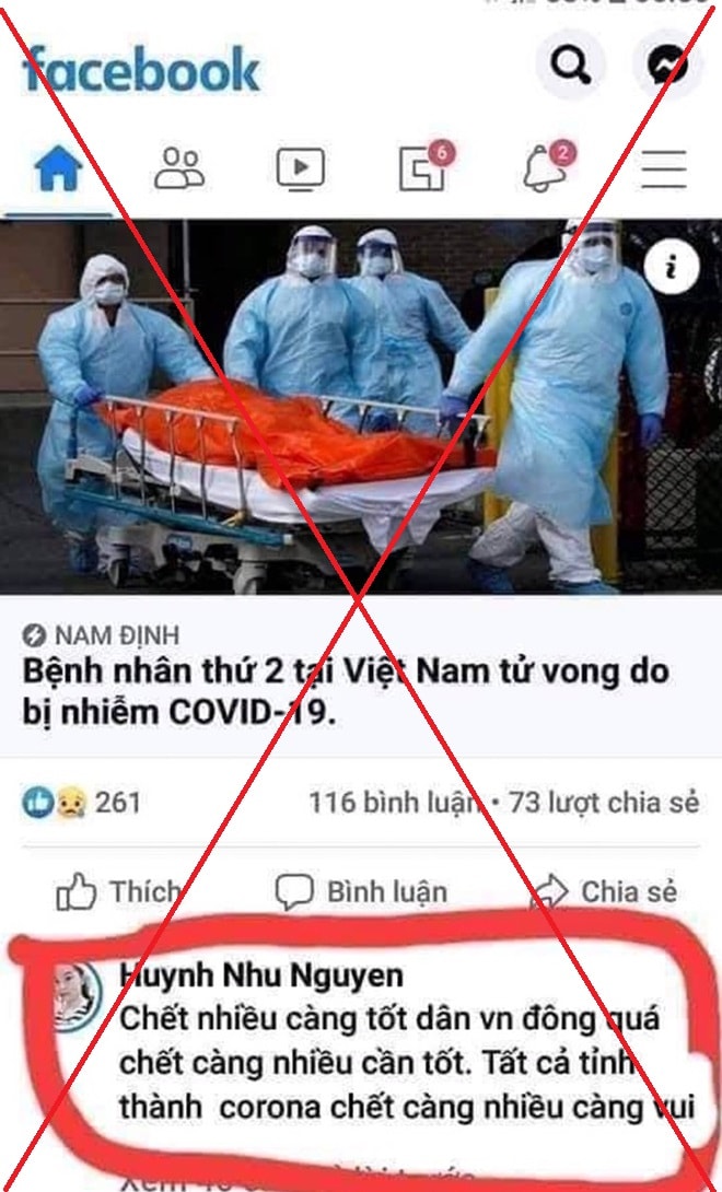 Nội dung bình luận cực đoan của bà D. đã gây phẫn nộ trong cộng đồng mạng.