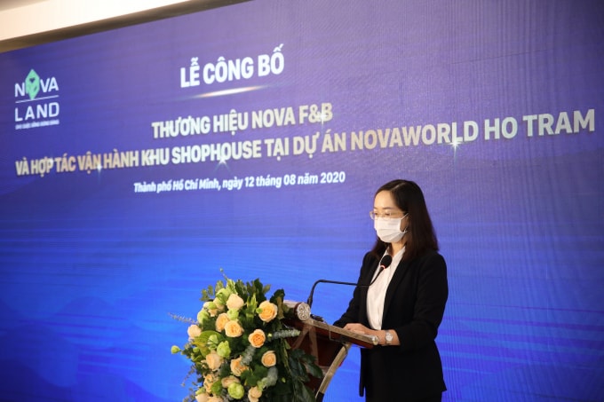 Bà Võ Đoan Thùy – Giám đốc điều hành Nova F&B phát biểu tại sự kiện.