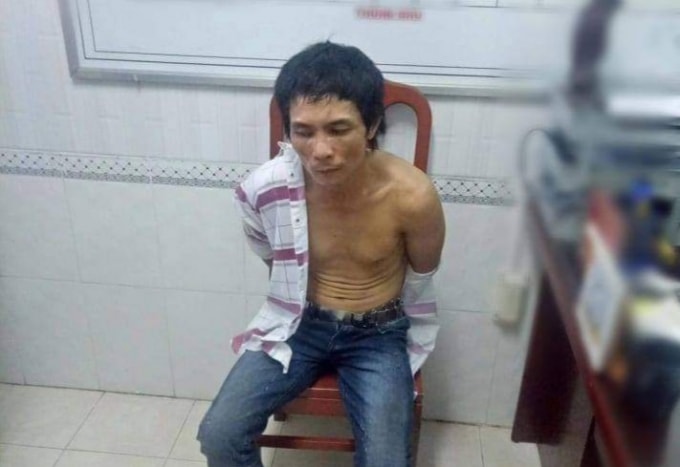 Đối tượng Đức tại cơ quan công an. (Ảnh Công an cung cấp)