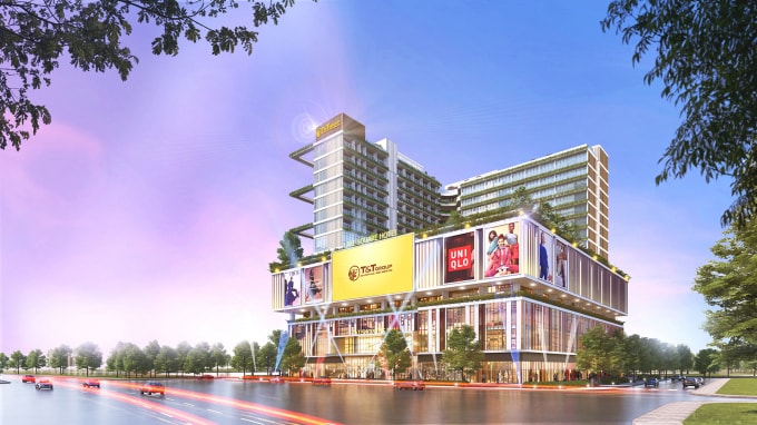 Phối cảnh dự án Trung tâm thương mại – dịch vụ - giải trí, phức hợp do Tập đoàn T&T Group làm chủ đầu tư.