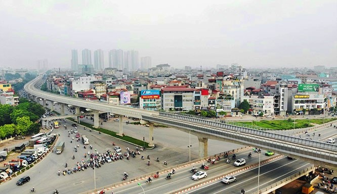 Tuyến đường Nhổn – Ga Hà Nội đang hoàn thành. Ảnh: TL.