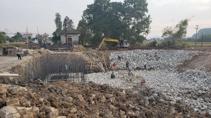 Công trường thi công Dự án “Nâng cấp trạm bơm Yên Thành” ở thời điểm đầu năm 2020.