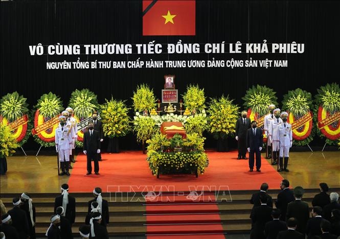 Quang cảnh Lễ truy điệu đồng chí Lê Khả Phiêu. Ảnh: TTXVN