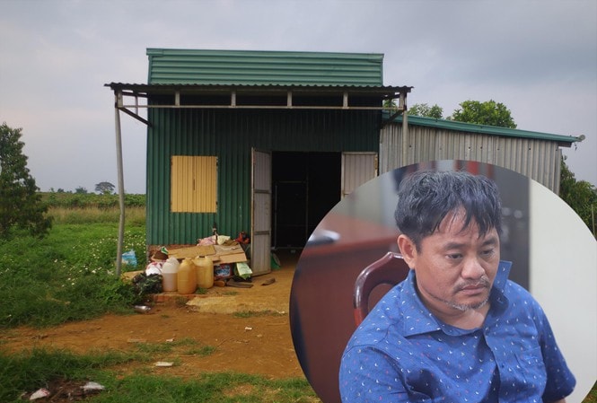 Bị can Đỗ Văn Minh và hiện trường nơi xảy ra án mạng.