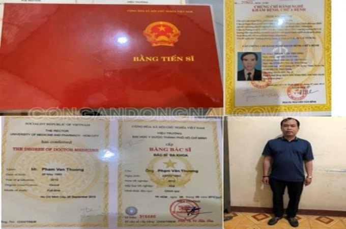 Đối tượng Phạm Văn Thương cùng các tang vật mà Cơ quan CSĐT thu giữ được - Ảnh: CAĐN