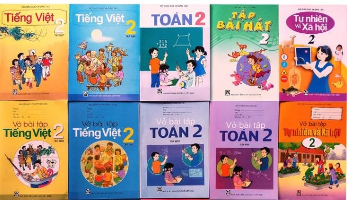 Hiện có 33 mẫu sách giáo khoa lớp 2 được đưa vào thẩm định (ảnh nguồn internet).