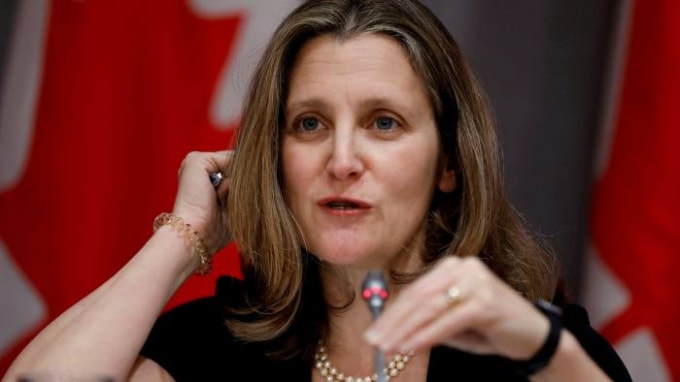 Phó Thủ tướng Canada Chrystia Freeland. Ảnh: Reuters