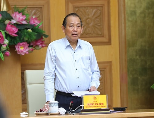 Phó Thủ tướng Thường trực Chính phủ Trương Hòa Bình phát biểu tại Phiên họp - Ảnh: VGP/Lê Sơn