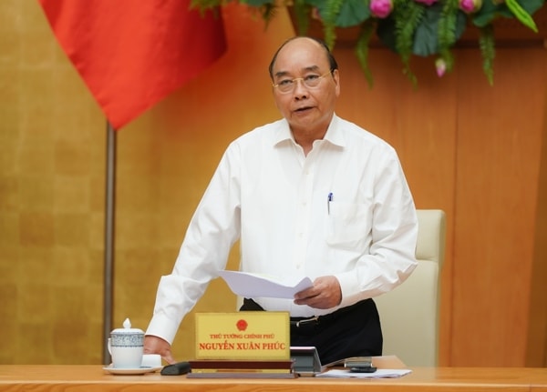 Thủ tướng chủ trì phiên họp Thường trực Chính phủ chiều 19/8. Ảnh: VGP