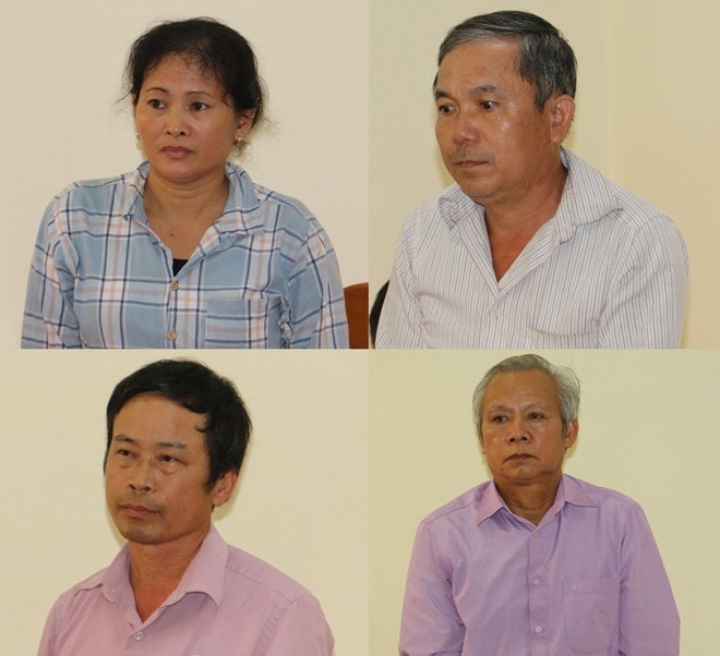 Bốn đối tượng bị khởi tố do lập khống hồ sơ giải phóng mặt bằng để hưởng lợi là nguyên cán bộ thôn 2/9.