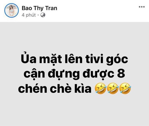 Bảo Thy tự đăng đàn trên trang cá nhân.