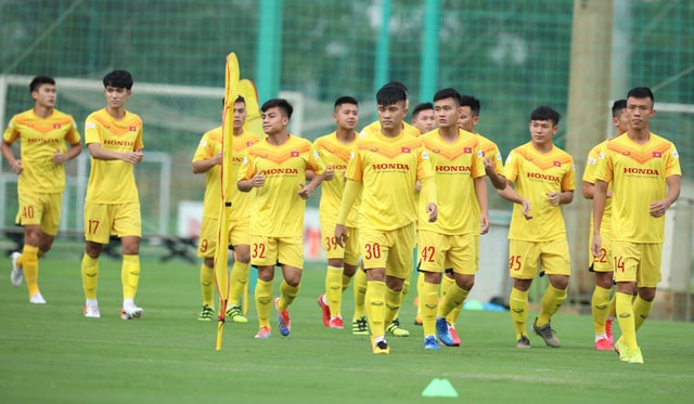 Chiều 19/8, các cầu thủ U22 Việt Nam tập luyện trong điều kiện thời tiết lý tưởng. Ảnh: internet.