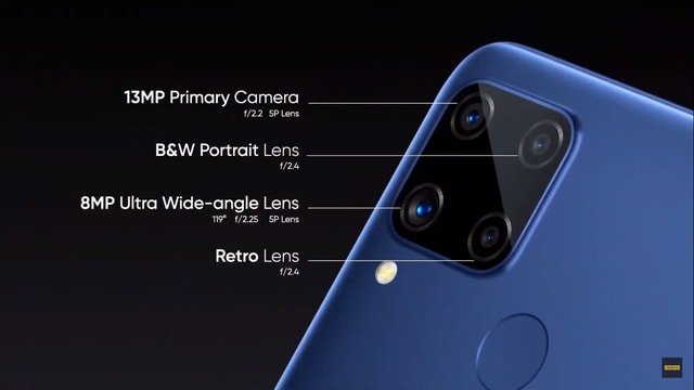 Realme C15 có cụm 4 camera, dù có mức giá rất rẻ. Ảnh: internet.
