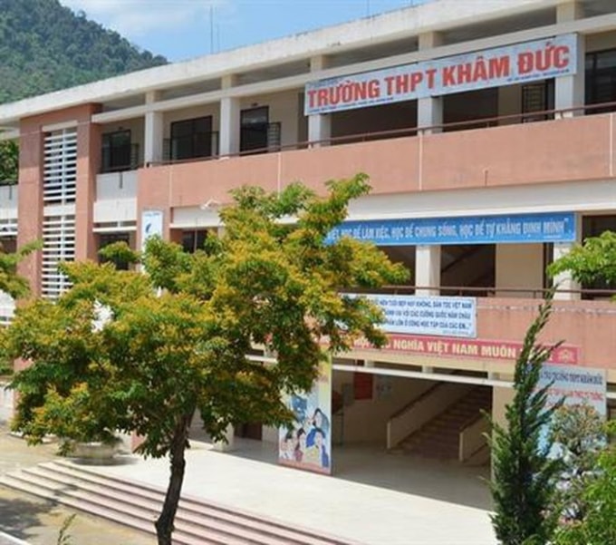 Trường THPT Khâm Đức - nơi BN991 coi thi tốt nghiệp THPT quốc gia. Ảnh: TL.
