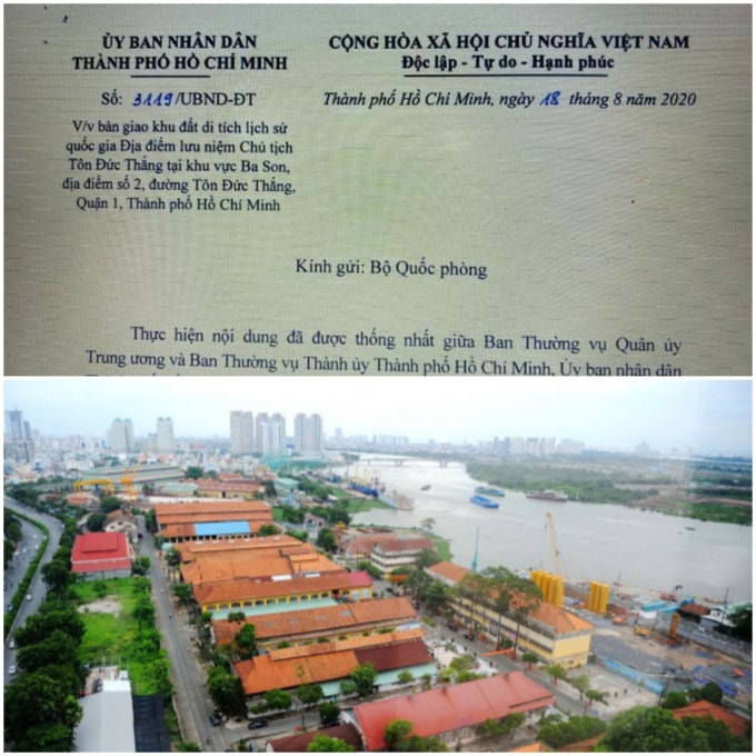 Công văn UBND TP. HCM đề nghị Bộ Quốc phòng bàn giao khu đất Ba Son.